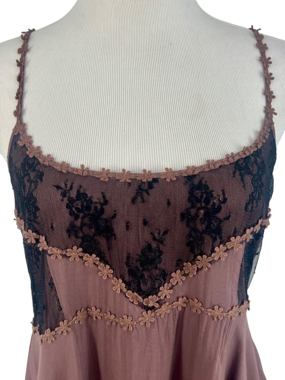 RARE Free People Pieced Together Layered Lace Slip Dress S | Boho Grunge Fairy - Picture 4 of 16